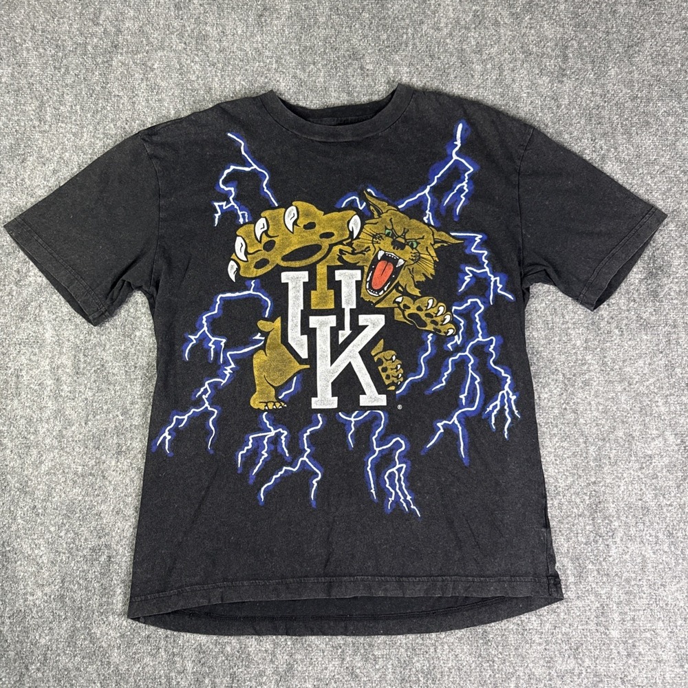 University of Kentucky Wildcats Hollister Blue Medium Black Boxy Fit T-Shirt